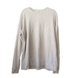 Waffle Knit Thermal Long Sleeve Oatmeal Crew Neck Shirt XL Heritage Rustic Woods